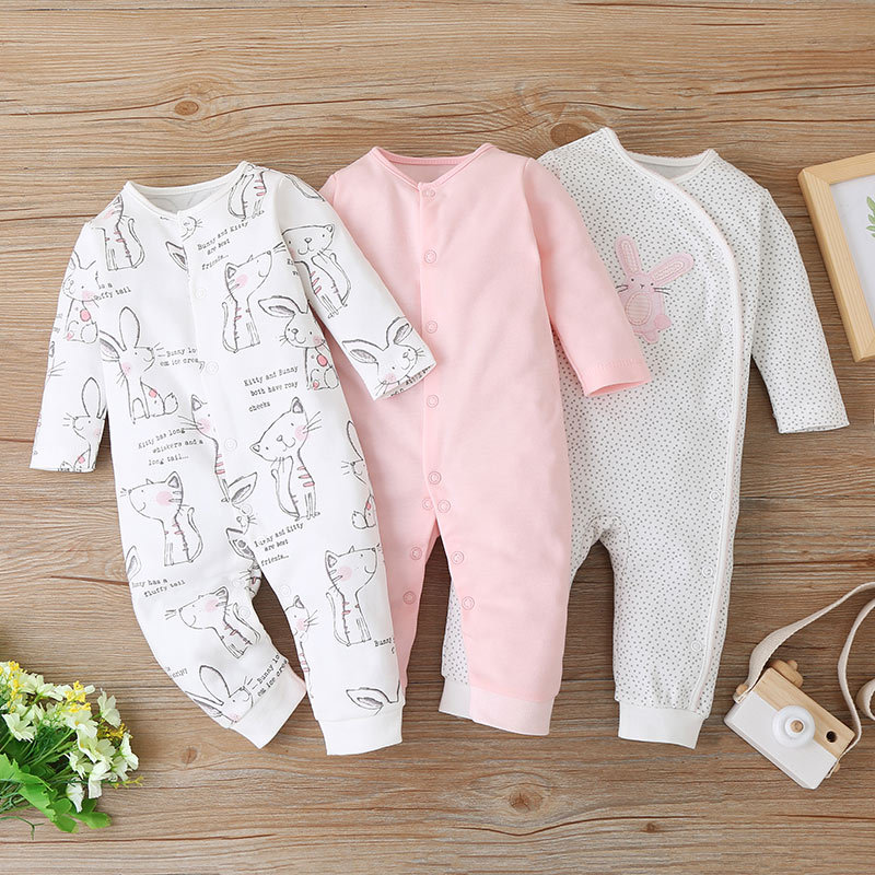 Spring And Autumn Baby Long-sleeved Romper Cartoon Casual One-piece Three-piece Combination display picture 5