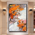 纯手绘油画【挥洒】客厅玄关抽象装饰画餐厅酒店走廊落地画手工画