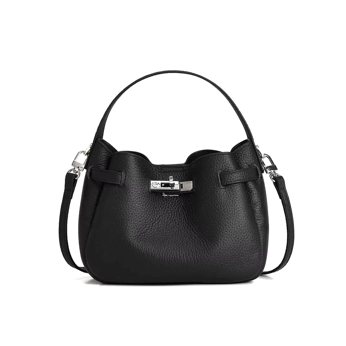 Top Grain Cowhide Leather Bucket Bag For Women - Trendy Genuine Leather Handbag & Crossbody Bag, Versatile Commuter Niche Design - Thumbnail 4