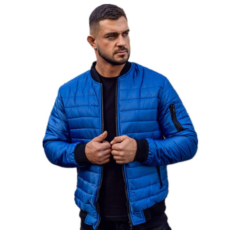 boy European And American Solid Color Padded Quilted Small Men's Stand Collar Warm Cotton Coat Jacket Outerwear_voghion.com