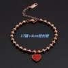 Golden fashionable summer ankle bracelet stainless steel, Korean style, simple and elegant design, pink gold, does not fade