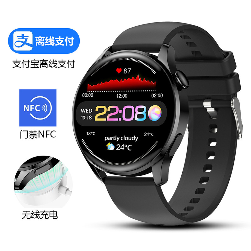 Huaqiangbei Gt3 Pro Smart Watch with Bluetooth Calling, Heart Rate Monitoring, Offline Payment, Access Control, Nfc, and Sports Features Huaqiangbei Gt3 Pro Smart Watch with Bluetooth Calling, Heart Rate Monitoring, Offline Payment, Access Control, Nfc, and Sports Features