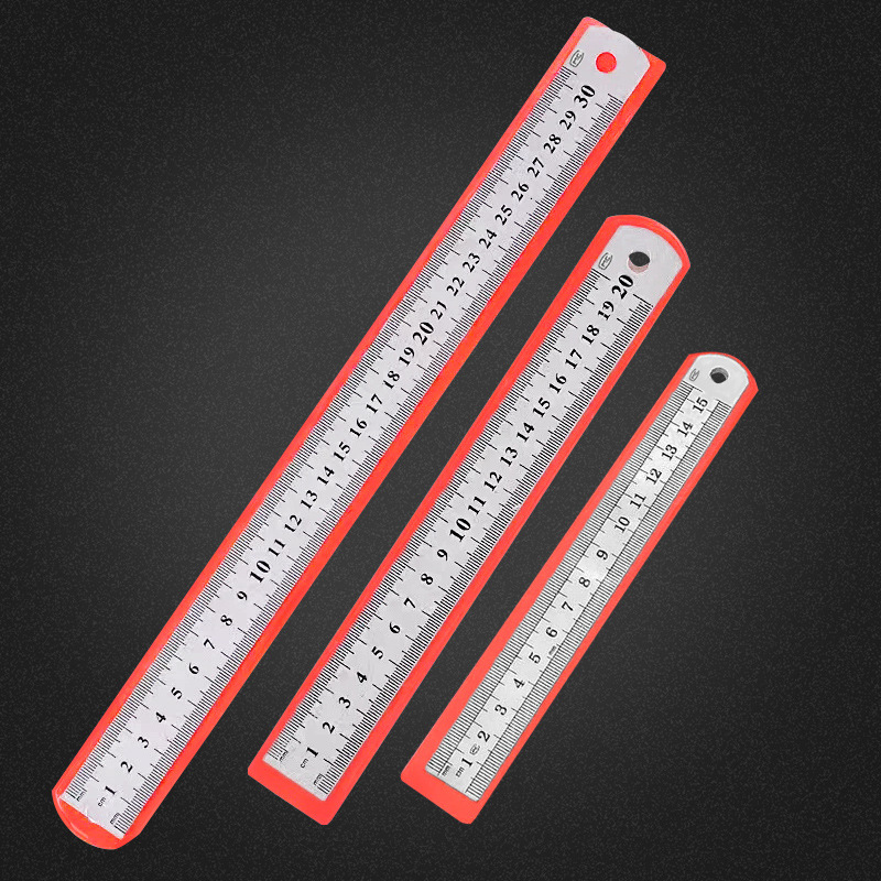 不锈钢直尺尺子钢尺15/20/30cm钢直尺钢板尺办公文具绘图测量工具