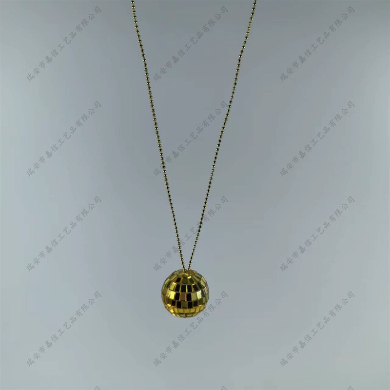 Collar tipo bola de discoteca con efecto láser colorido, decoración colgante para fiestas o Navidad