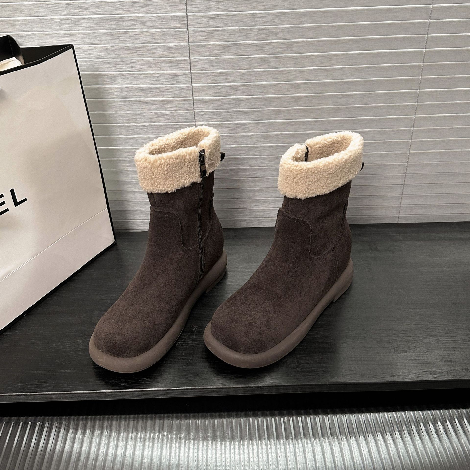 Botas de Nieve con Plataforma y Cremallera para Mujer de 6 cm, Microfibra y Caucho, Térmico, para Invierno