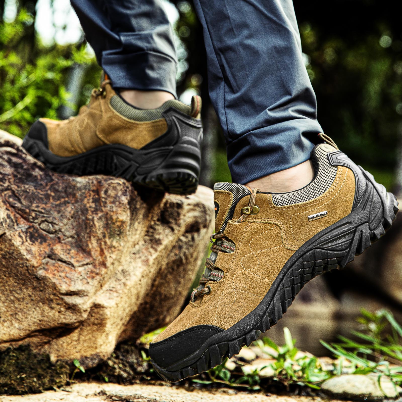 2025 nueva primavera y otoño transfronterizos al aire libre de moda de tamaño grande ligero y cómodo antichoque desgaste zapatos de montaña casuales