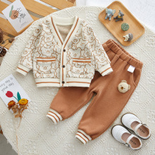 童装女童套装春季新款儿童服装春秋儿童衣服韩版小熊男女童两件套