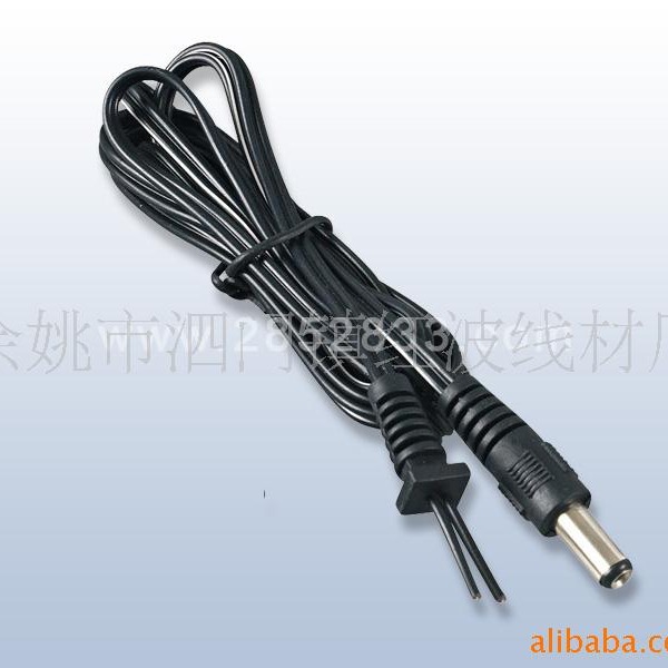 DC直插接头，黑白平行电源线，延长线