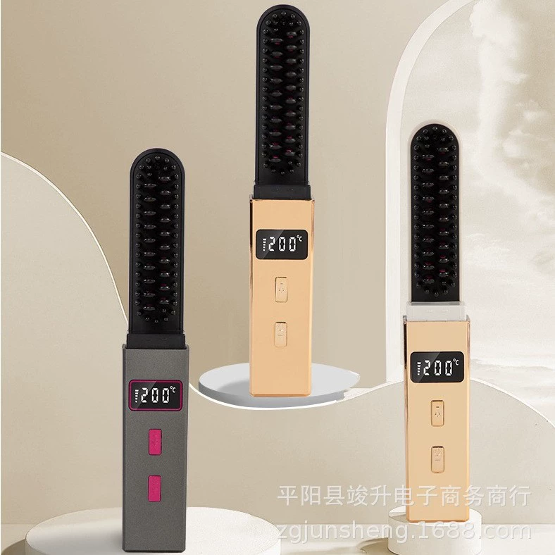 Трансграничный новый беспроводной USB-зарядка мини-портативный быстрый нагрев волос стайлинг прямые волосы губная помада расческа для волос