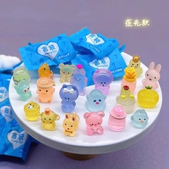 ミニチュア発光小動物ブラインドバッグおもちゃミニシミュレーション小さなギフトアイテム子供のギフトブラインドボックス人形発光