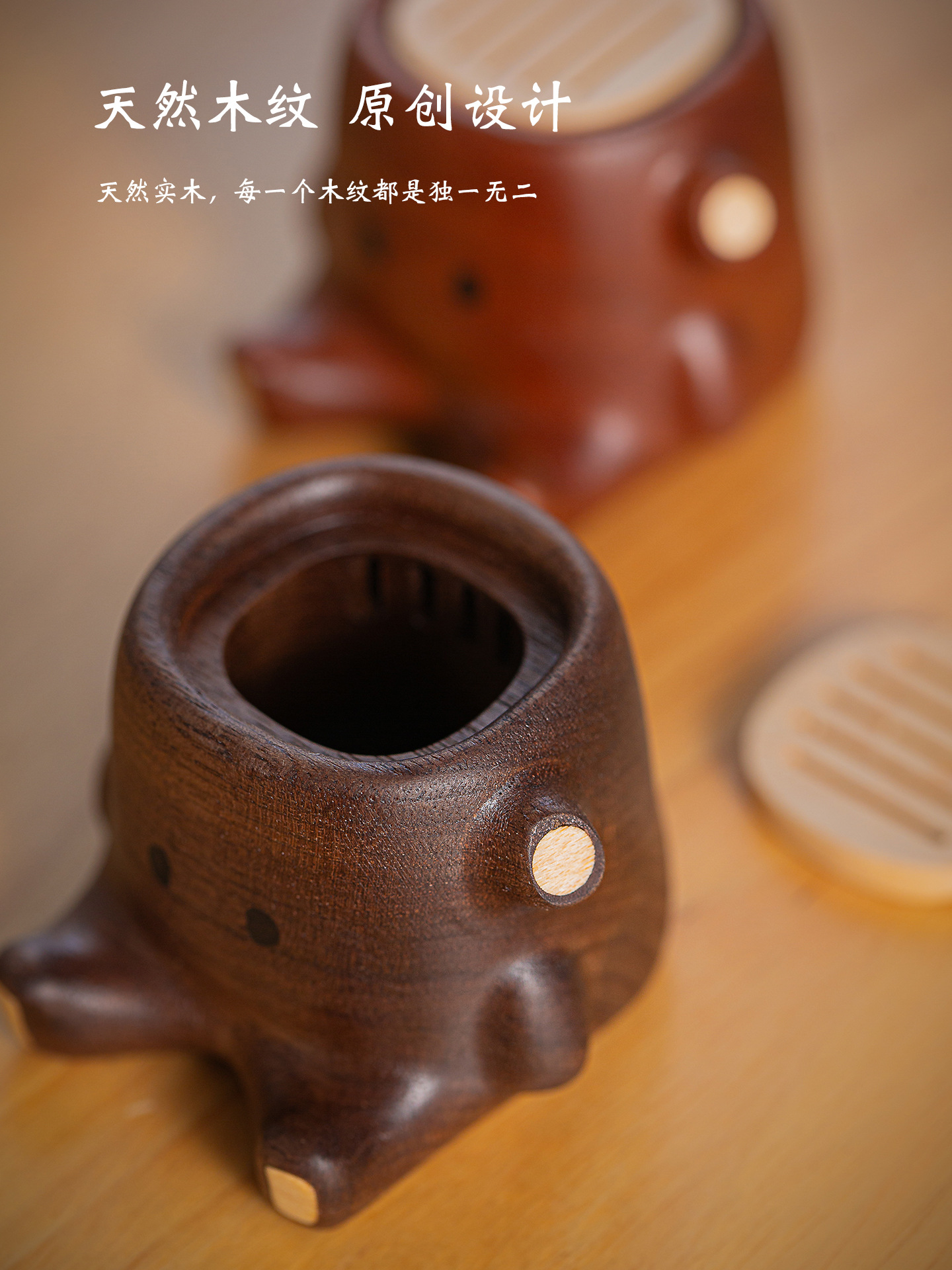 Creative Solid Wood Car Air Freshener Solid Wood Car Air Vent Fragrance Central Control Decorative Ornament Gift