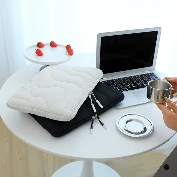 Popular Japanese and Korean Style Minimalist Laptop Bag 14inch iPad Tablet Inner Sleeve High-End Water Ripple Storage Bag