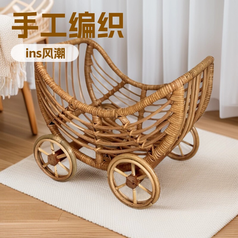 Baby Photography Props, Studio Photography, Retro Small Ornaments, Rocking Car Model, Creative Home Furnishings, Rattan Weaving