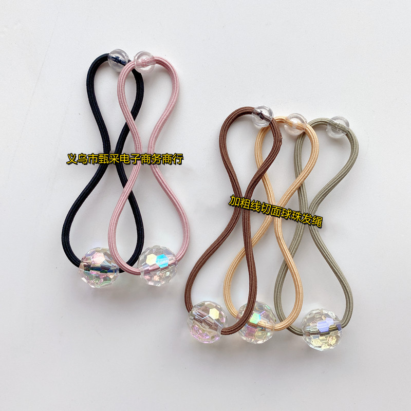 2024 새로운 두꺼운 라인 컷 라운드 구슬 아이들의 긴 머리 로프 헤어 링은 아기 헤어 밴드를 해치지 않습니다