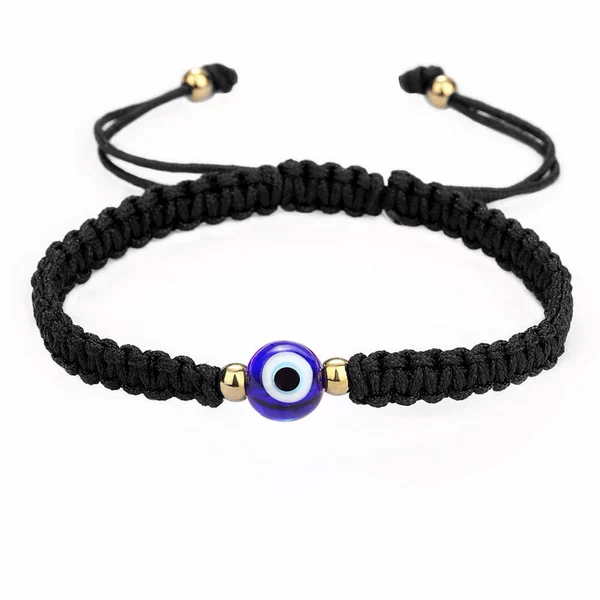 8mm black rope golden beads on three eyes