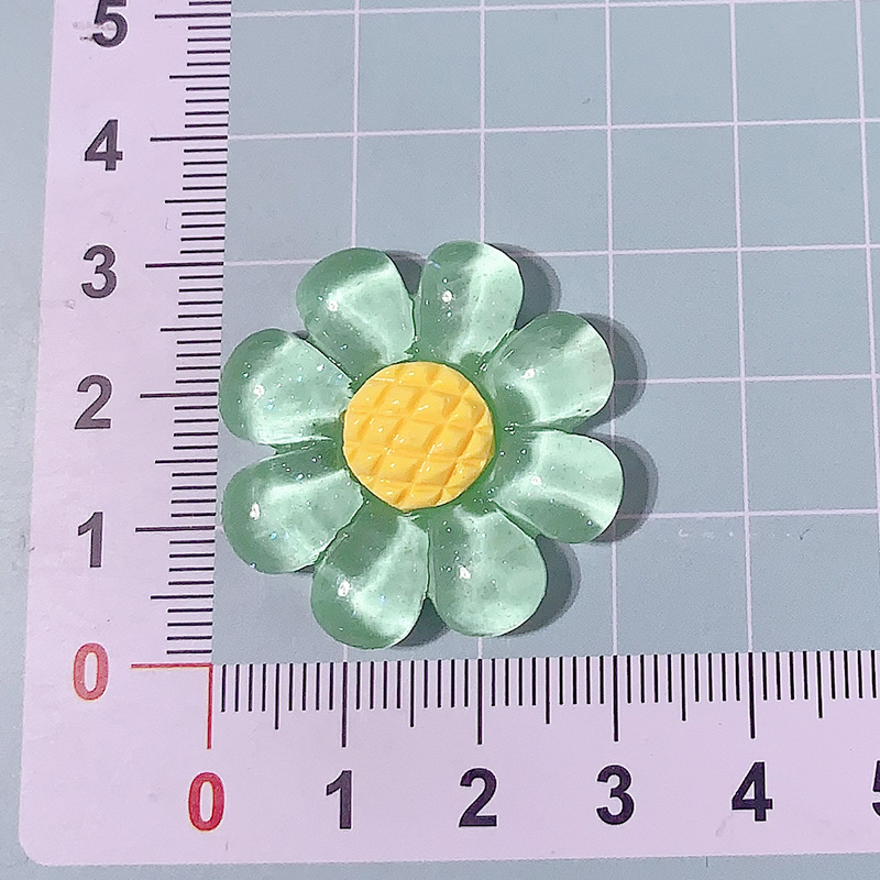 Transfronterizo nuevo macarón color transparente ocho pétalos flor diy accesorios de resina crema pegamento para el cabello pinzas para el cabello caso de teléfono móvil hecha a mano