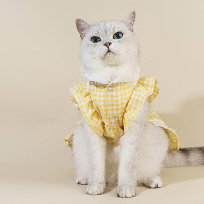 23 nueva marioneta Lolita ropa de encaje Plaid perro gato vestido ropa para mascotas oso de peluche falda