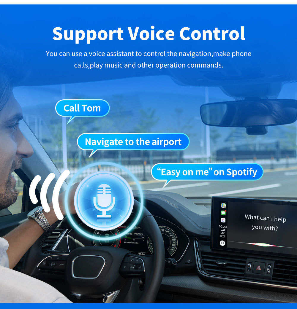 Hot-Selling 2-in-1 Wireless Carplay Box for Car-Machine Connectivity, Wired to Wireless Carplay Converter Box