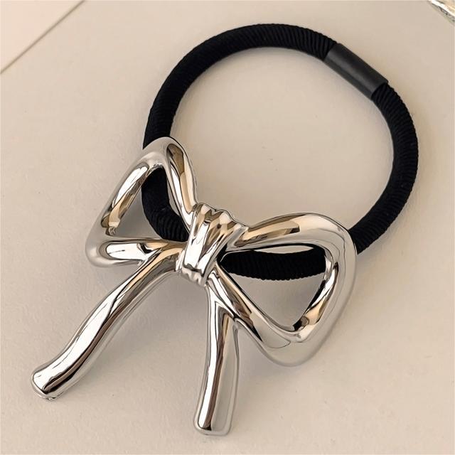 Cuerdas de cabello de arco plateado, anillo de cabello de nuevo tipo, banda de goma elástica, toque de cabello de alta calidad, simple, bajo, cola de caballo