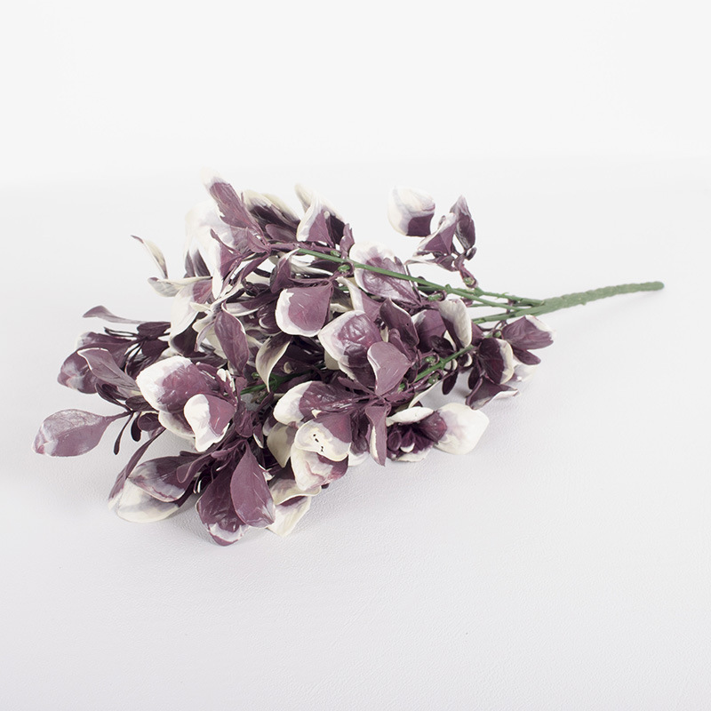 Plantas verdes falsas, decoración de paredes, hojas de plantas de simulación, arreglos florales de pared de fondo, 7 cabezas, lavanda de perilla