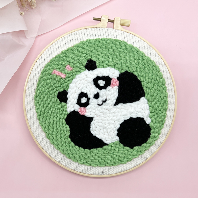 Lindo de dibujos animados poke bordado animal colgando pintura lu bordado hecho a mano material de bricolaje paquete sala de estar habitación de los niños colgando pintura frotando música