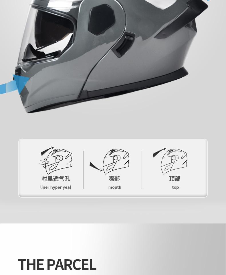 Ad Electric Motorcycle Helmet for Men and Women, All-Season Full-Face Helmet with 3C/Dot Certification, Flip-Up Helmet