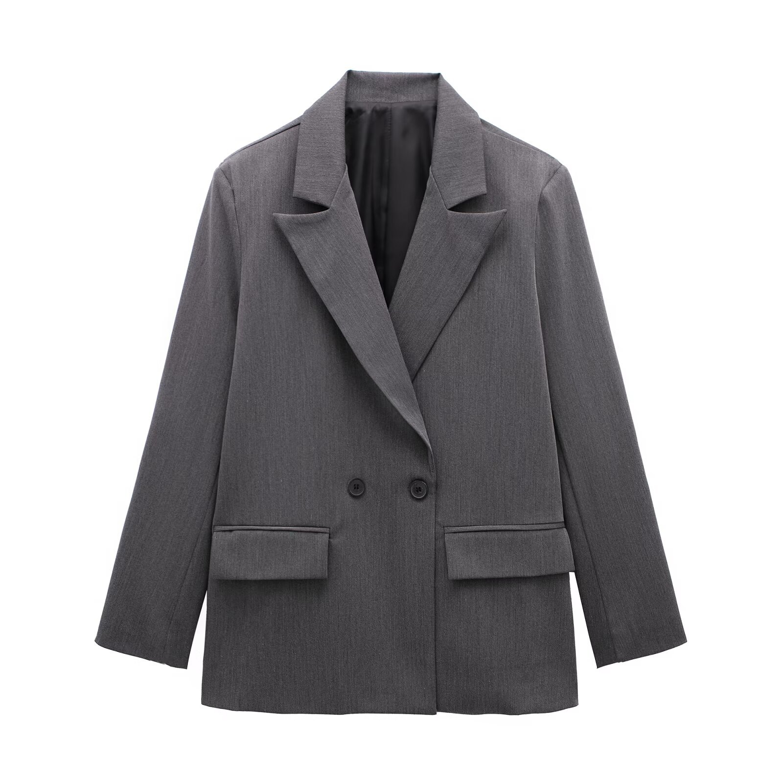 Nouvelle veste de costume croisée à manches longues et revers pour femme 2024 A69602_voghion.com