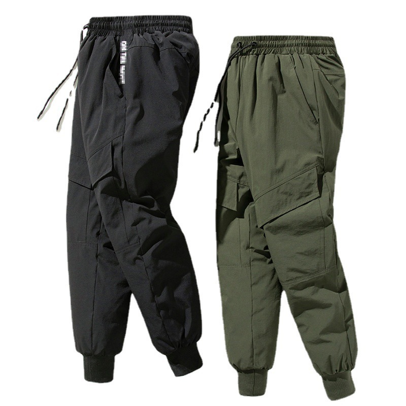 winter fashionable velvet travel keep warm trousers with down