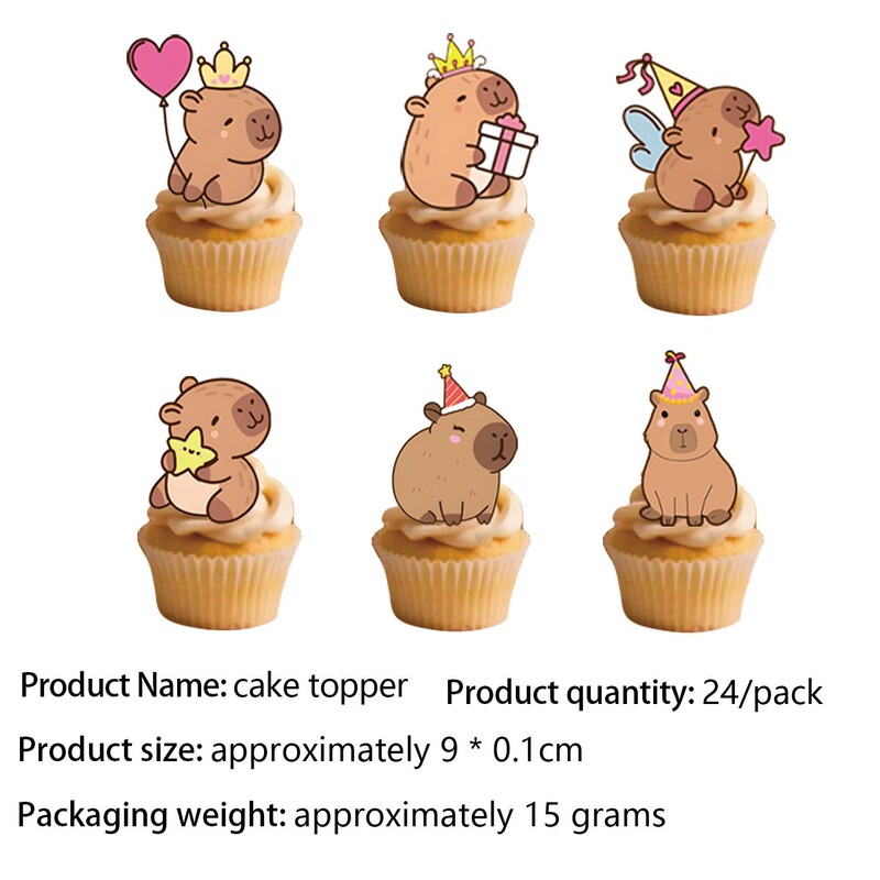 Amazonの新しいカピバラのテーマの誕生日パーティーの食器の使い捨てのテーブルクロスの紙皿のティッシュは旗の紙コップを引っ張ります。|undefined