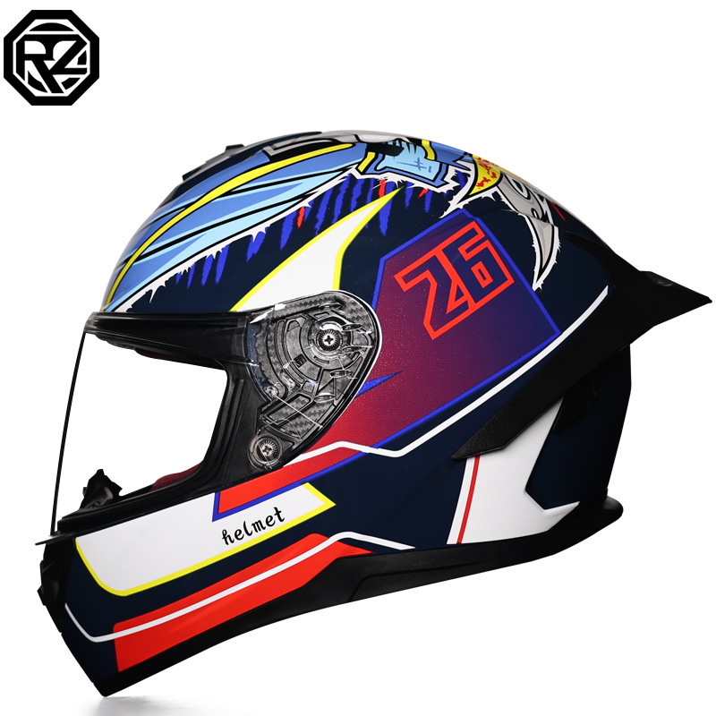 Casco de motocicleta Orz para hombres y mujeres, casco integral de verano con gran alerón trasero para todas las estaciones, certificado por DOT, transfronterizo.