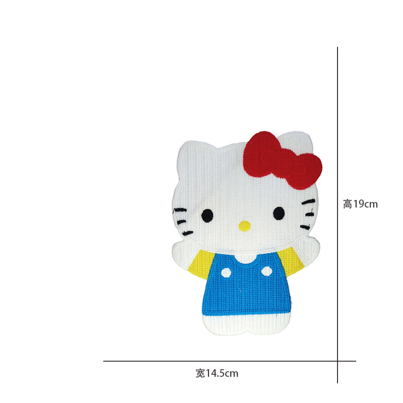 Cartoon al por mayor bordado por computadora kt pegatinas de tela de gato Sanliogou diy pegatinas de parche tejido cesta de ropa adorno accesorios pegatinas