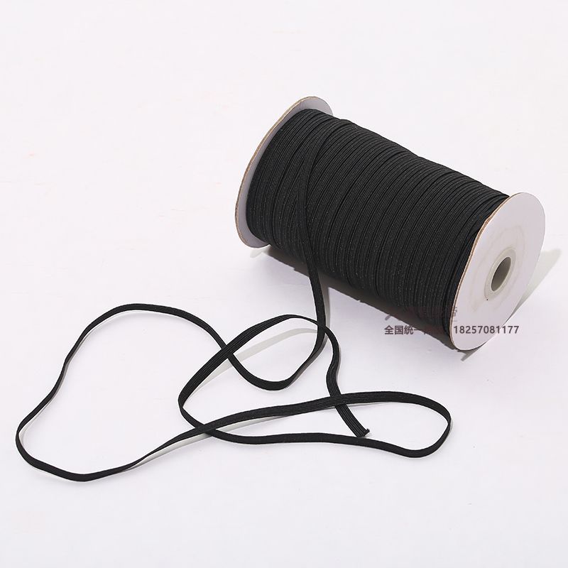 Cinta elástica ajustable 3-12 mm negro y blanco alta elasticidad