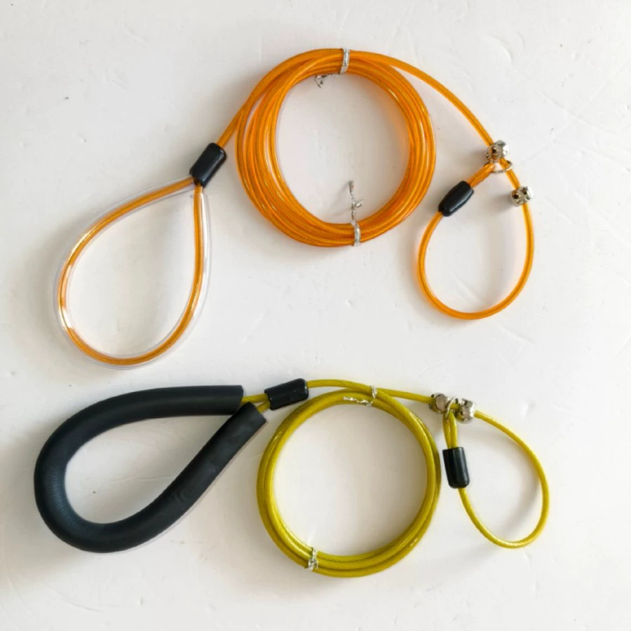 Поводок для собак из стальной проволоки, тренировочный поводок, веревка P, неразрываемый, не спутывающийся, цепь P, для грунтовых работ, для крупных собак, прочный