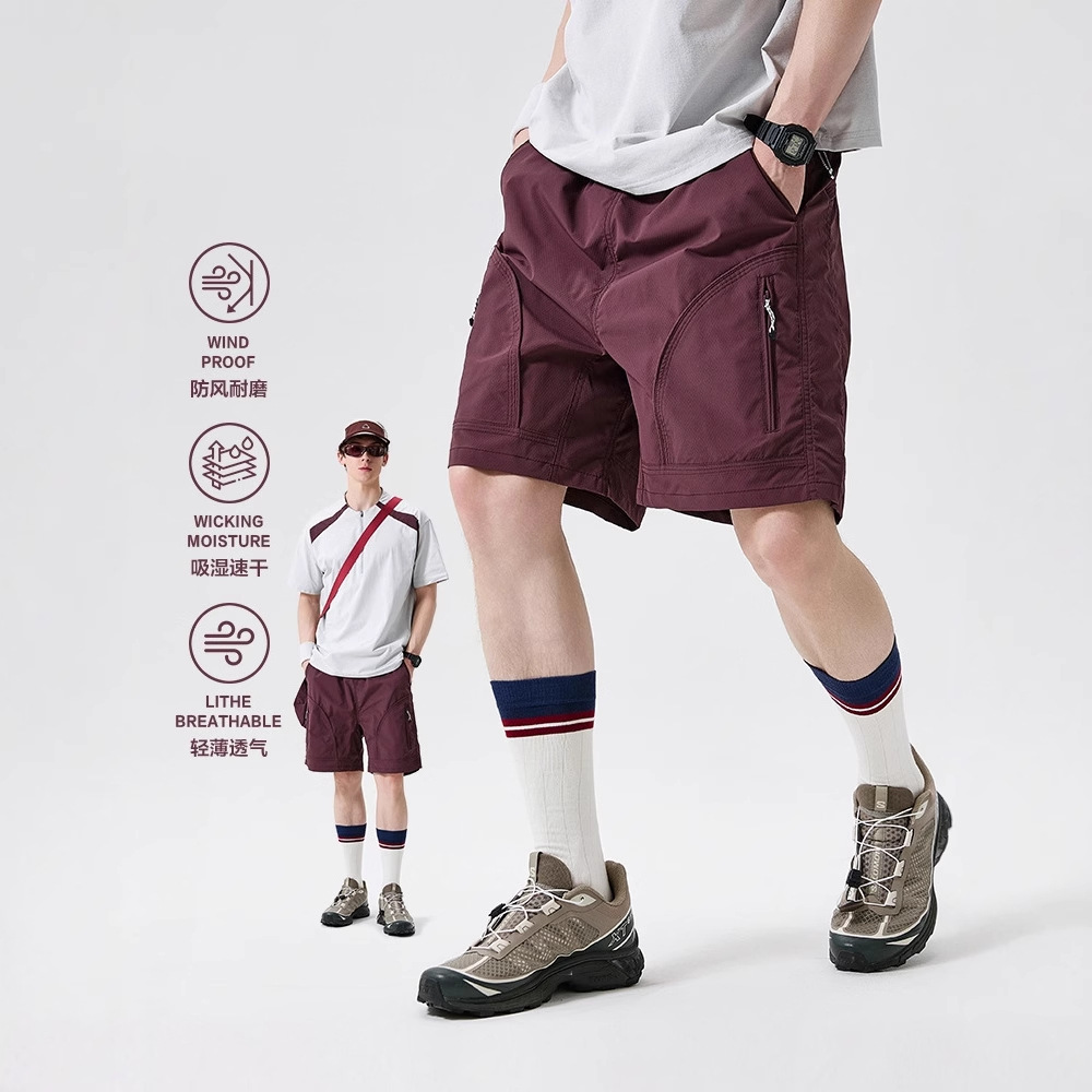 Ootd Outdoor Mountaineering Wear-Resistant Quick-Drying Sports Shorts Men's Summer Lightweight Breathable Hiking Five-Point Couple Cargo Pants