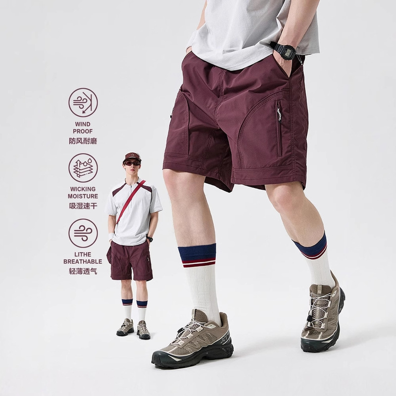 Ootd Outdoor Mountaineering Wear-Resistant Quick-Drying Sports Shorts Men's Summer Lightweight Breathable Hiking Five-Point Couple Cargo Pants