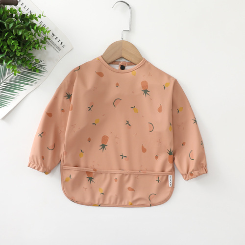 Children's waterproof anti-wearing bibs baby eating bibs super soft waterproof baby rice pocket anti-dirty feeding