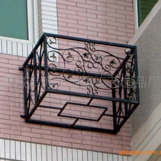 欧式铁艺空调架 金属工艺小区防护架 楼盘建筑高层别墅护栏铁花架