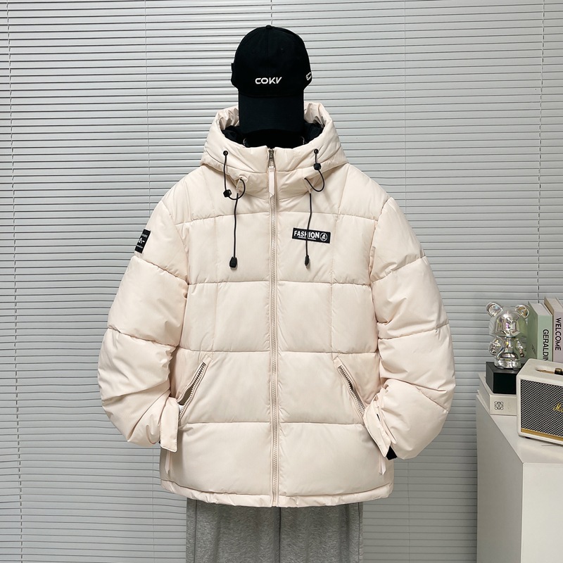 2025 otoño y invierno moderado suelto corto algodón chaqueta con capuchón hombre y mujer gran marca de moda transfronteriza al por mayor image 6