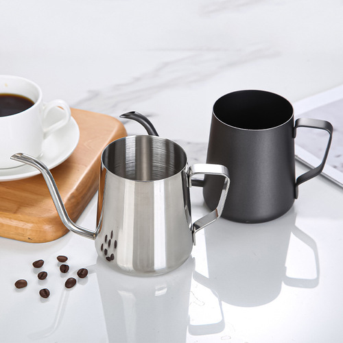 Hand-brewed coffee pot, hanging ear coffee hand-brewed kettle, 304 stainless steel fine mouth coffee pot, long mouth drip kettle factory