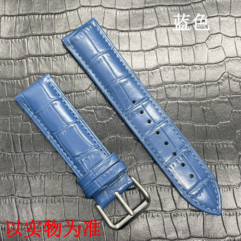 Nueva correa de reloj de cuero capa superior impermeable piel de becerro suave cocodrilo patrón de bambú correa logotipo grabado universal