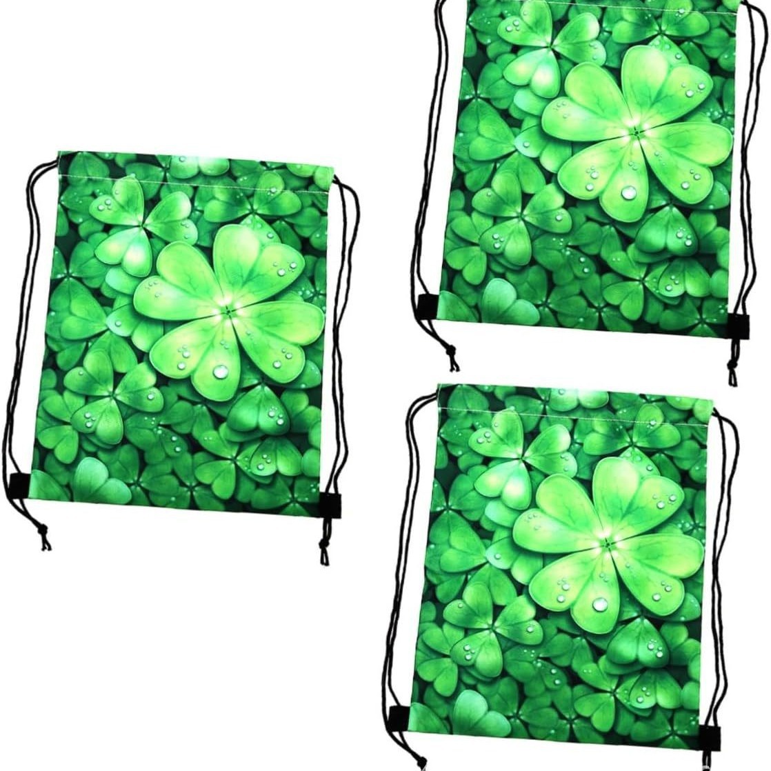 爱尔兰圣帕特里克节九双肩抽绳背包袋子派对便携收纳袋涤纶手提抽