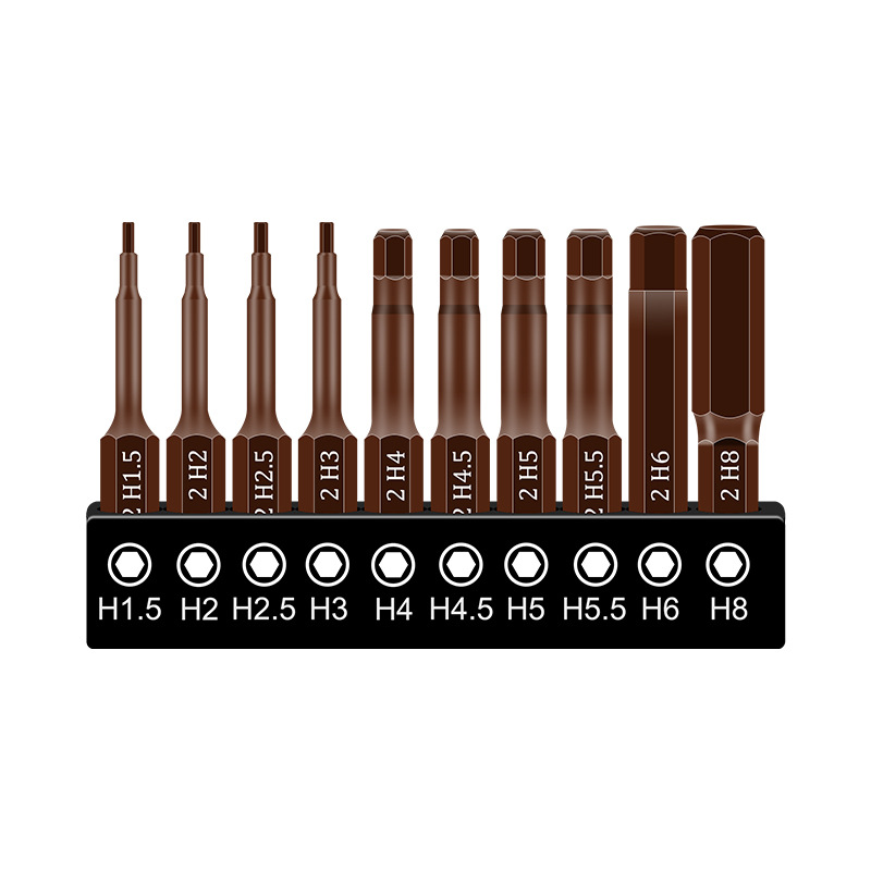 Traje antideslizante de alta dureza rojo S2 con punta de ciruela perforada de 50mm con mango hexagonal magnético