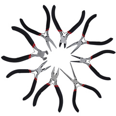 4.5-inch pointed and slant-nose mini pliers 8-piece set DIY handmade pliers mini jewelry pliers set