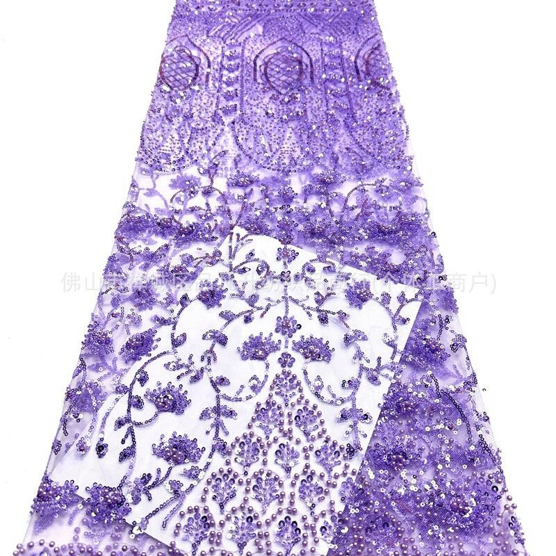 2026 nuevo diseño de fabricantes pesados cuentas bordadas tela de vestido de noche de lujo de alta calidad al por mayor
