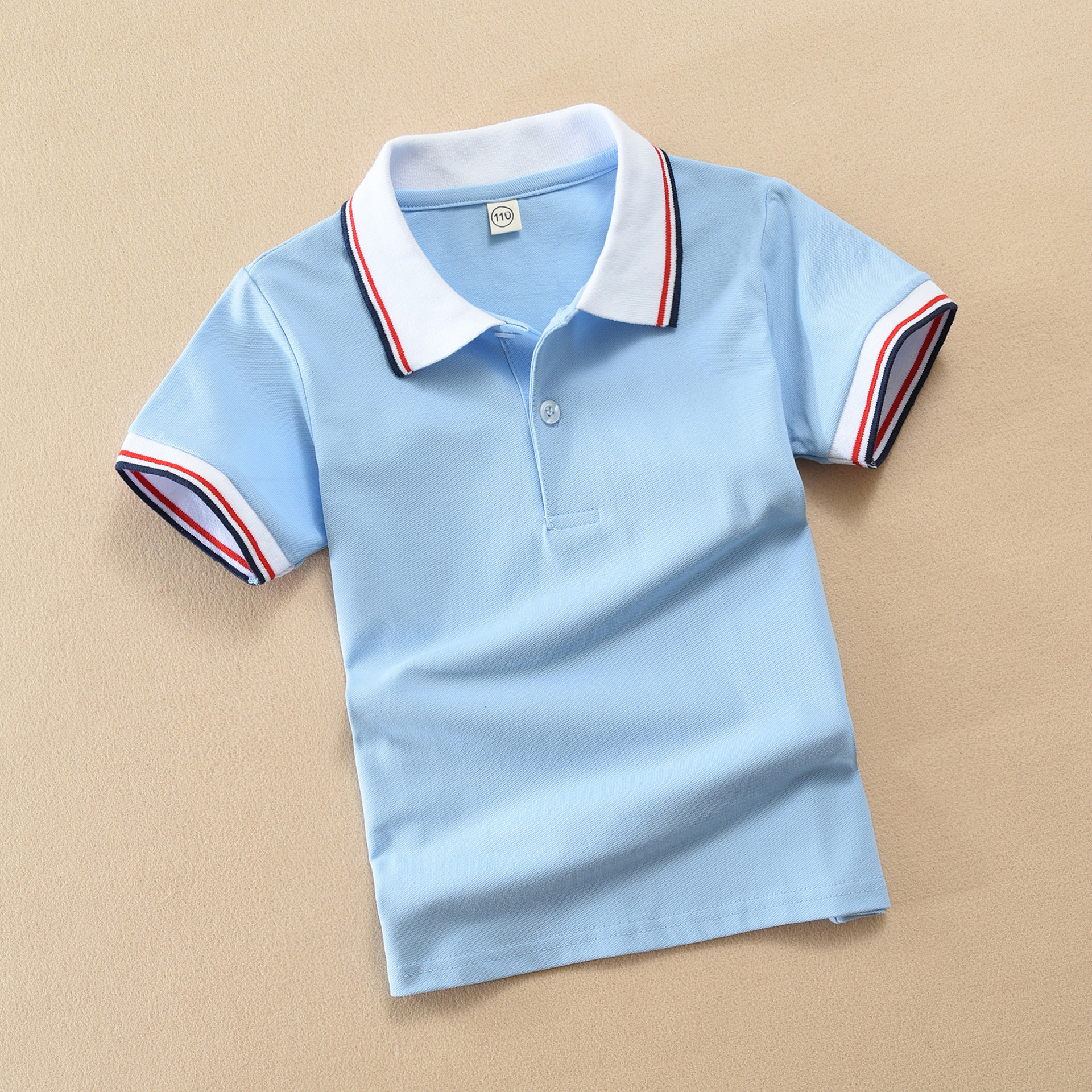 Camiseta de manga corta de algodón para niñas y niños de 1 a 16 años