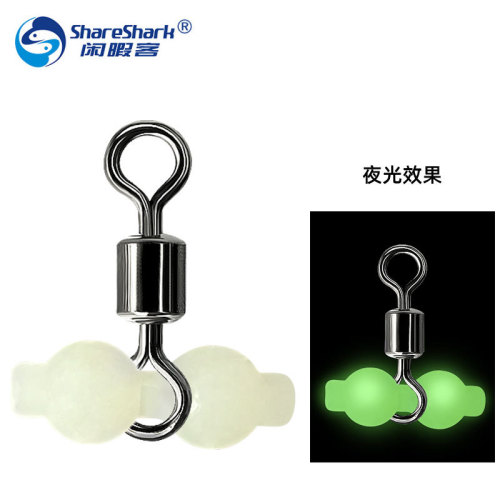 Glow-in-the-dark cucumber ring eight-character ring fluorescent bead stop bead glowing plastic bead balance ring fork splitter line splitter