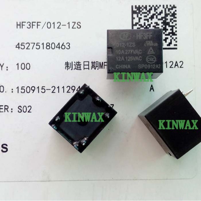 JZC-7FF/009-1ZS 继电器一组转换12A电流5脚直插9V