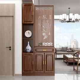 轻奢玄关柜入户正对门客厅隔断柜实木复古进门遮挡屏风间厅柜鞋T&
