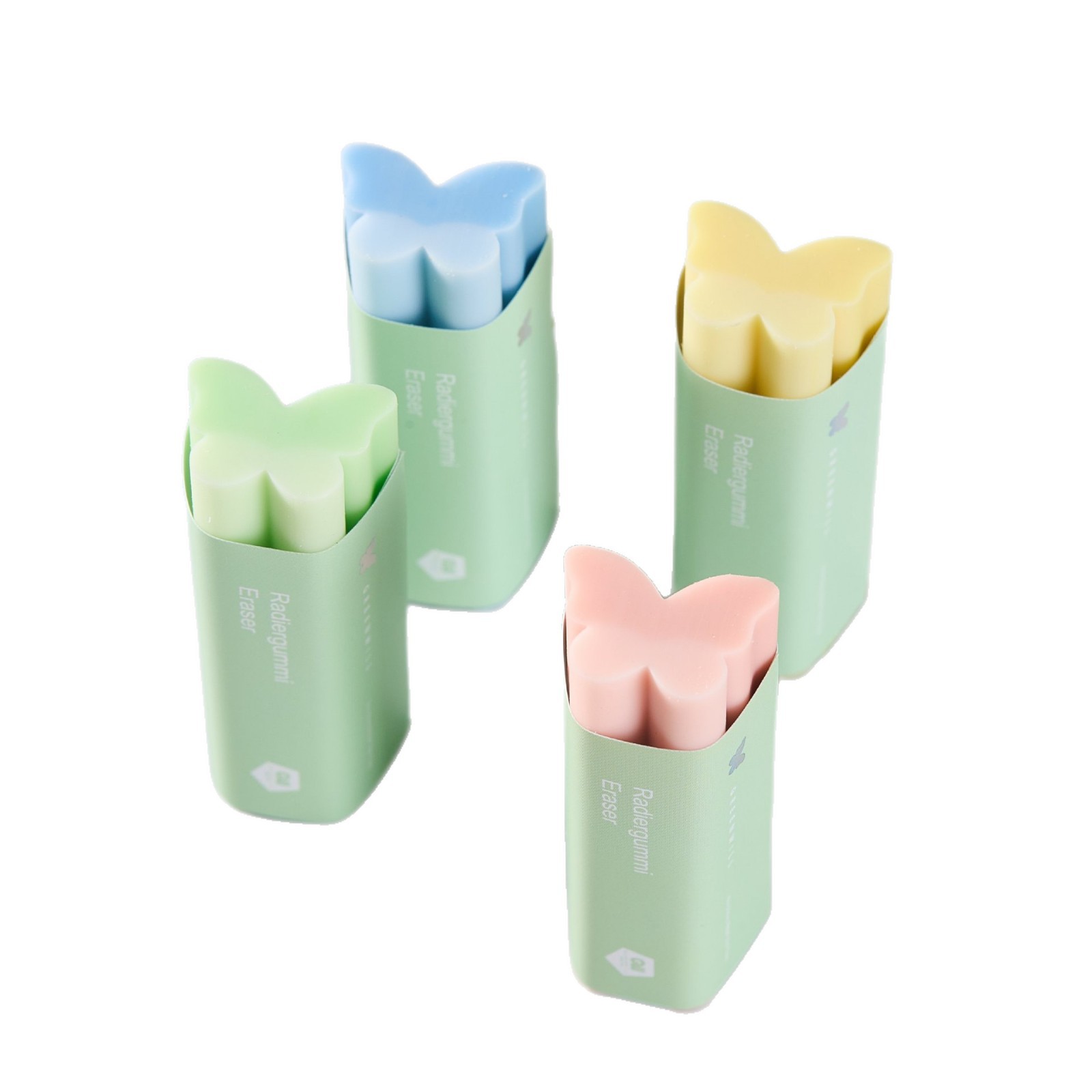 Eraser creativo para estudiantes de primaria sin dejar marcas lápiz Eraser ECO PVC macarón arte de goma mariposa gradiente