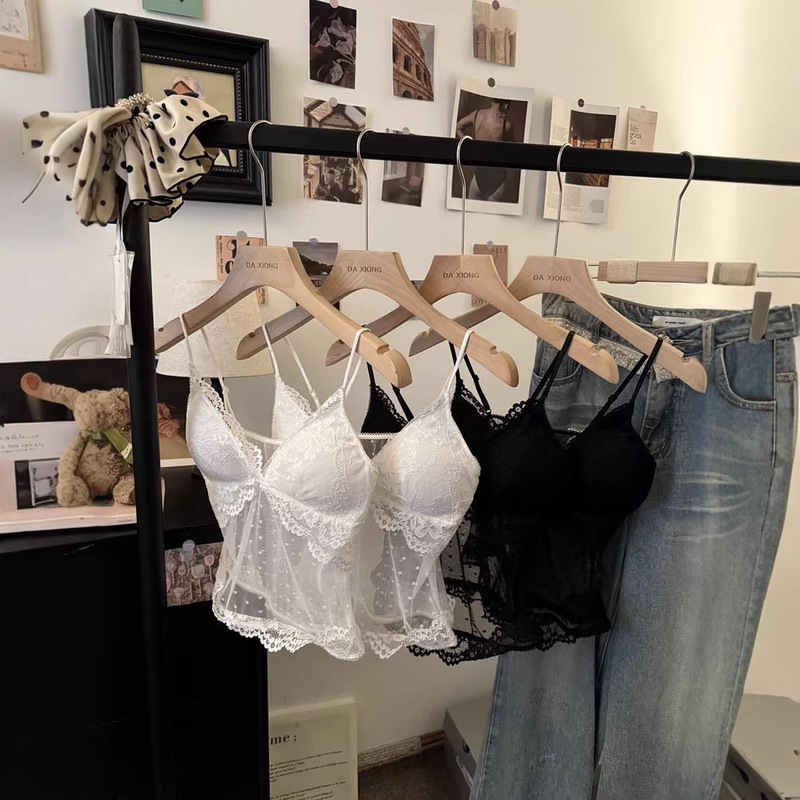 Purely Sexy Lace Camisole with Straps, V-Neck Blouse, T-Shirt Two-Piece Set, Hot Girl Summer Outfit, Celine